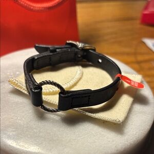 James Avery retired changeable black leather charm bracelet